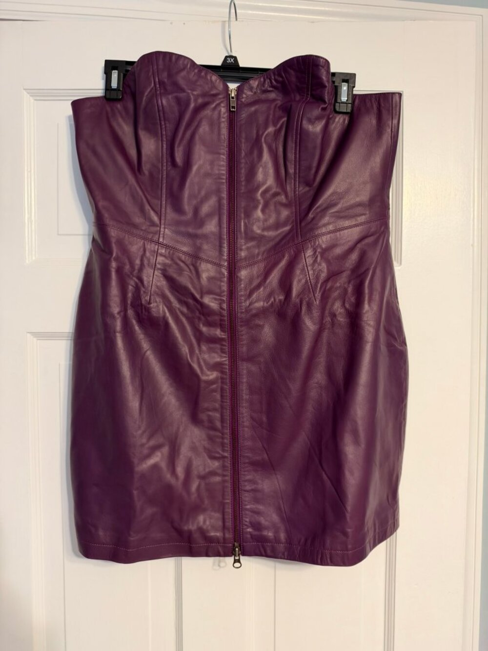 Purple Leather Bustier Dress